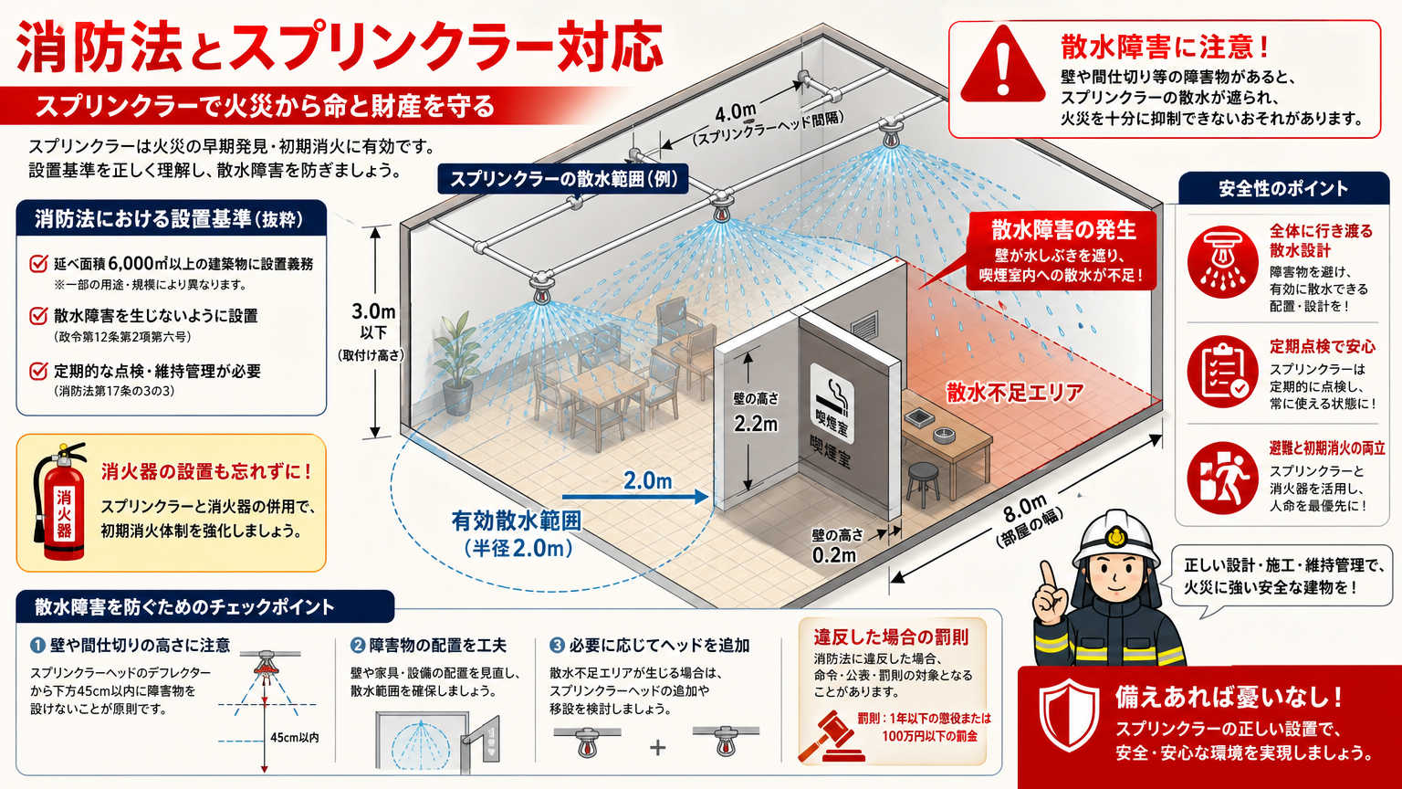 消防法上の注意点とスプリンクラー対応